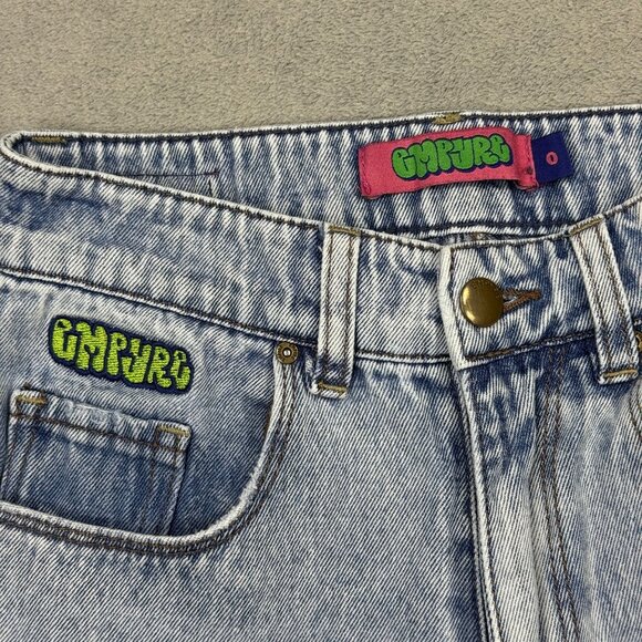 EMPYRE Tori Womens 0 Distressed Y2K Skate Jeans Relaxed Denim High Waist Ripped - Picture 2 of 11